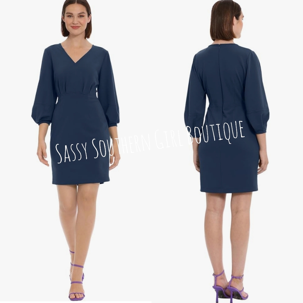 🆕⭐ DONNA MORGAN magenta midi dress - Picture 4 of 14